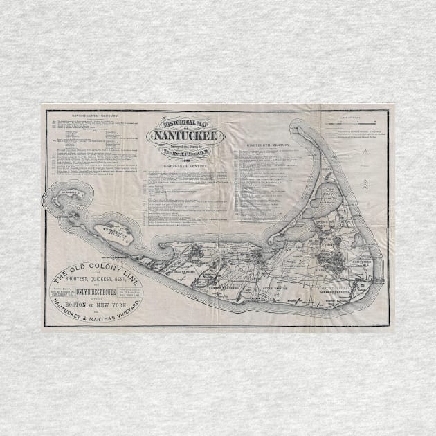 Vintage Nantucket Map by Bravuramedia
